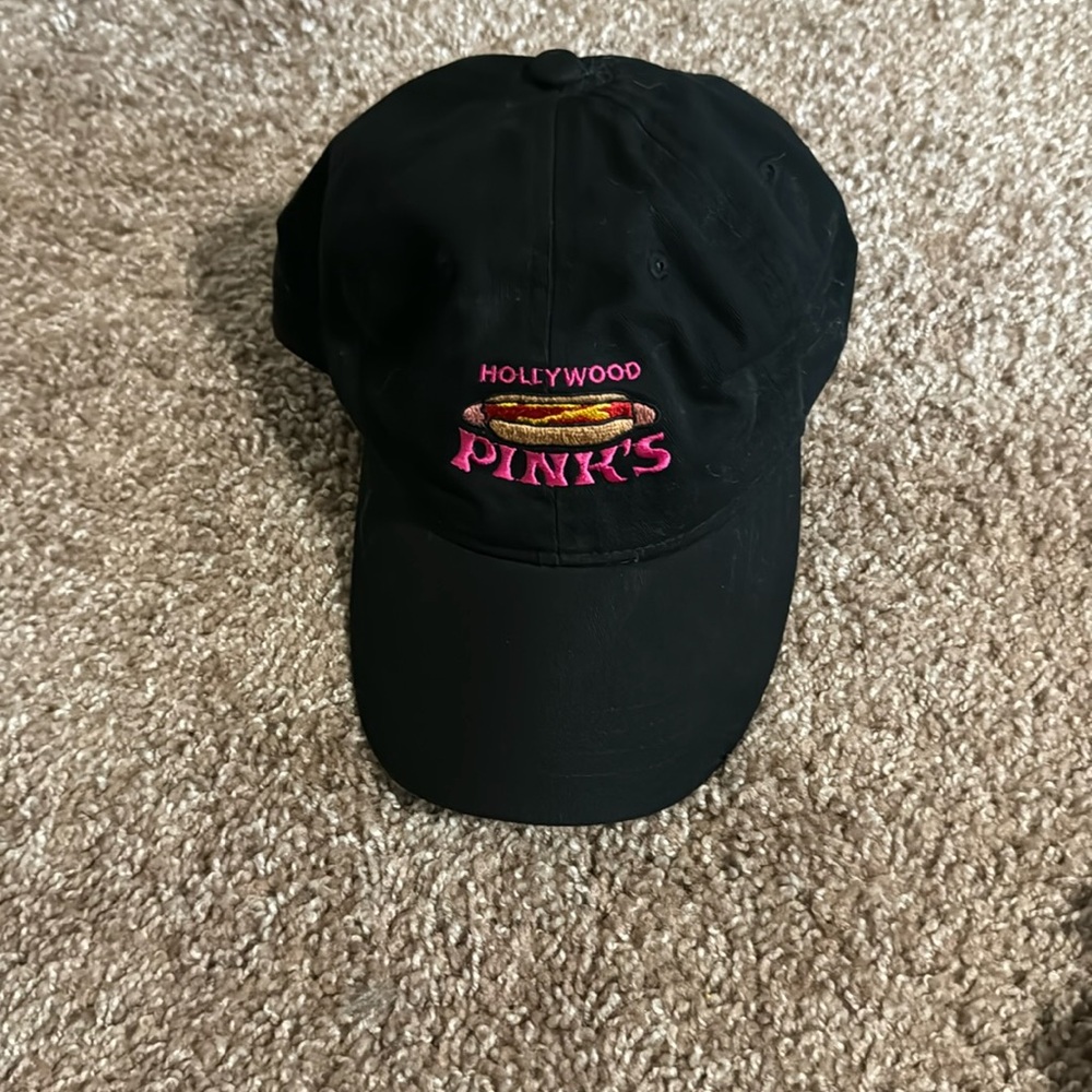 Pinks hotdogs hat- black adjustable. One size fits most